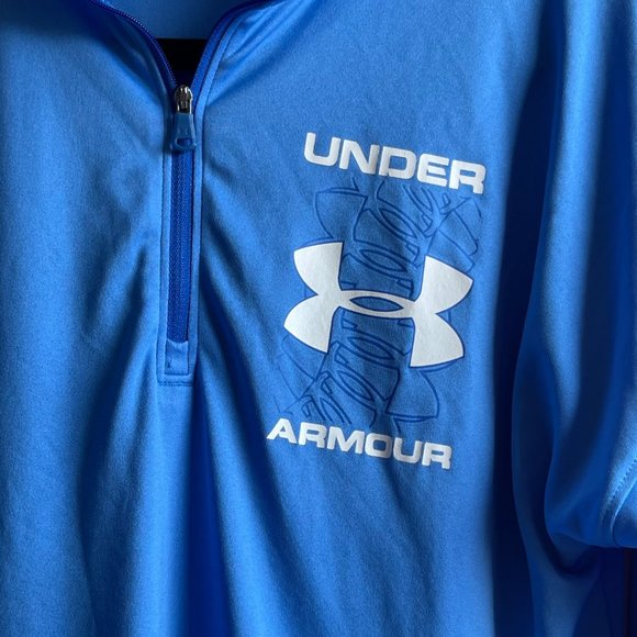 Under Armour Heat Gear Loose Large Logo 1/4 Zipper Long Sleeve Youth Large Shirt - Picture 4 of 7